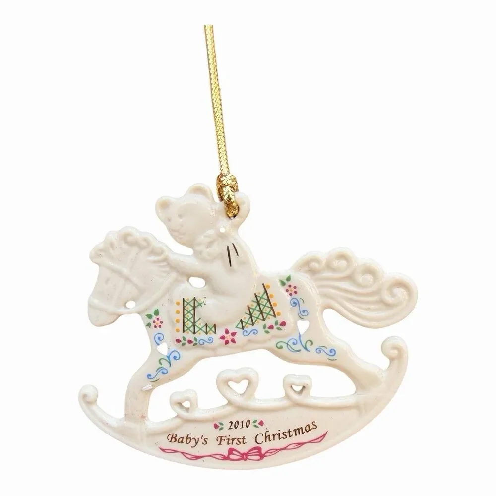 Lenox 2010 babies first Christmas rocking horse Ornament